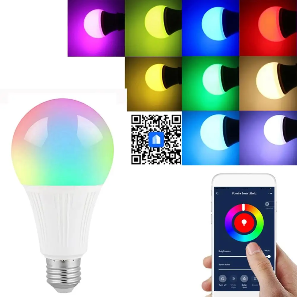 10W E27/E26/B22 Smart Wifi RGB Bulb APP group Control Dimming LED lamp Work with Alexa Google Home Voice Control 85-265V
10W E27/E26/B22 Smart Wifi RGB Bulb APP group Control Dimming LED lamp Work with Alexa Google Home Voice Control 85-265V