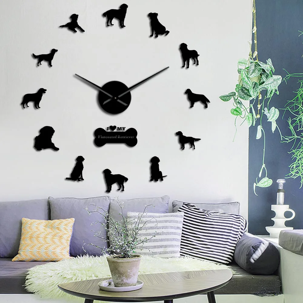 Flatcoated Retrieve 3D Big DIY Wall Clock Watch Clocks Flattie Flatte Acrylic Mirror Wall Stickers Horologe Design for Home
Flatcoated Retrieve 3D Big DIY Wall Clock Watch Clocks Flattie Flatte Acrylic Mirror Wall Stickers Horologe Design for Home