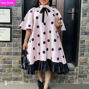 Autumn Dress Women Pink Dress Polka Dot With Princess Party Ruffles Short Sleeve African Female Cute Vestidos Women Clothes
Autumn Dress Women Pink Dress Polka Dot With Princess Party Ruffles Short Sleeve African Female Cute Vestidos Women Clothes