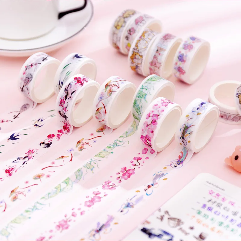10 Pcs/pack Masking Tape 15mm*2m Comic Hand Book and Paper Tape Paper Small Fresh Diy Hand Tear Diary Decorative Lace Stickers
10 Pcs/pack Masking Tape 15mm*2m Comic Hand Book and Paper Tape Paper Small Fresh Diy Hand Tear Diary Decorative Lace Stickers