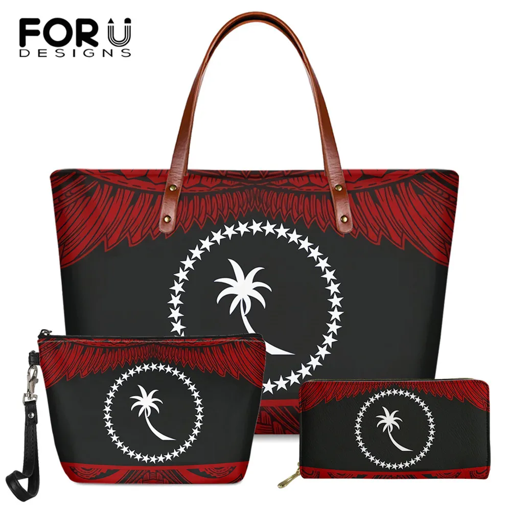 FORUDESIGNS Red Samoa Tribe And Chuuk Flag Printing 2020 New Girls Handbag 3set Ladies Big Shoulder Bag And Pu Purse With Zipper
FORUDESIGNS Red Samoa Tribe And Chuuk Flag Printing 2020 New Girls Handbag 3set Ladies Big Shoulder Bag And Pu Purse With Zipper