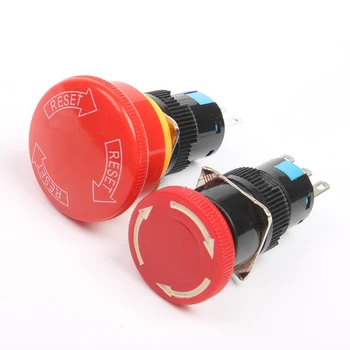 3/6pins 30mm Mushroom Emergency Stop Pushbutton Switch 16mm Mounting Hole 1NO1NC/2NO2NC Latching E-stop Switch
3/6pins 30mm Mushroom Emergency Stop Pushbutton Switch 16mm Mounting Hole 1NO1NC/2NO2NC Latching E-stop Switch