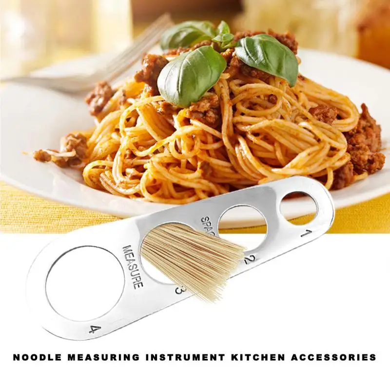 Stainless Steel Pasta Noodle Measurement Ruler Portable Spaghetti Measuring Tools Practical Accessory for Kitchen
Stainless Steel Pasta Noodle Measurement Ruler Portable Spaghetti Measuring Tools Practical Accessory for Kitchen