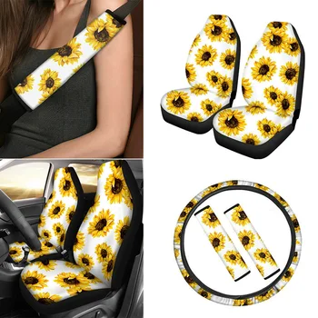 5pcs Five-seat Universal Polyester Fabric Sunflower Car Front Seat Steering Wheel Cover Shoulder Guard Pad Comfortable
5pcs Five-seat Universal Polyester Fabric Sunflower Car Front Seat Steering Wheel Cover Shoulder Guard Pad Comfortable