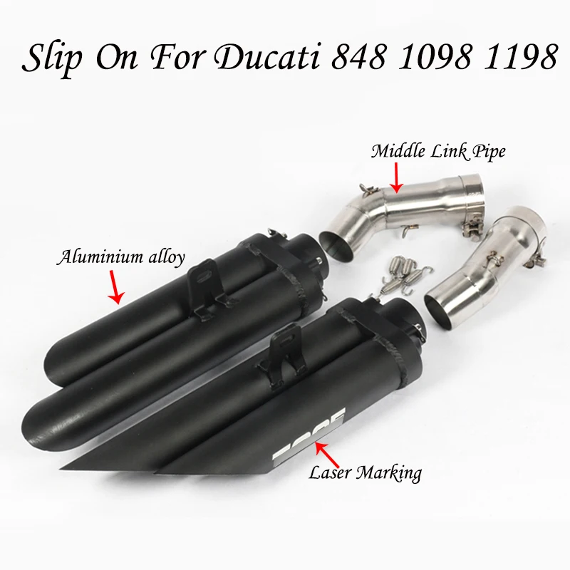 Exhaust Motorcycle Muffler Middle Link Pipe Stainless Steel with Laser Marking Slip on For DUCATI 848 1098
Exhaust Motorcycle Muffler Middle Link Pipe Stainless Steel with Laser Marking Slip on For DUCATI 848 1098