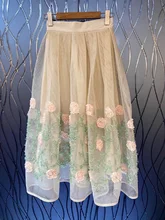 High Quality Ball Gown Skirts 2022 Spring Summer Fashion Women Elastic Waist Colorful Floral Deco Mid-Calf Apricot Black Skirts 
High Quality Ball Gown Skirts 2022 Spring Summer Fashion Women Elastic Waist Colorful Floral Deco Mid-Calf Apricot Black Skirts