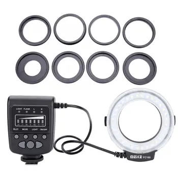 MEIKE FC-100 Portable Universal LED Ring Flash Video Camera Fill Light Kit 5000k Macro Ring Flash For Canon Nikon Photography
MEIKE FC-100 Portable Universal LED Ring Flash Video Camera Fill Light Kit 5000k Macro Ring Flash For Canon Nikon Photography