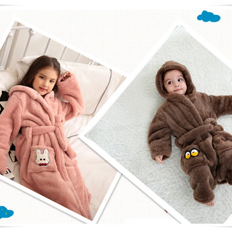 Fall and winter boys, girls, children and children's super soft coralline flannel bathrobe pajamas household clothes
Fall and winter boys, girls, children and children's super soft coralline flannel bathrobe pajamas household clothes