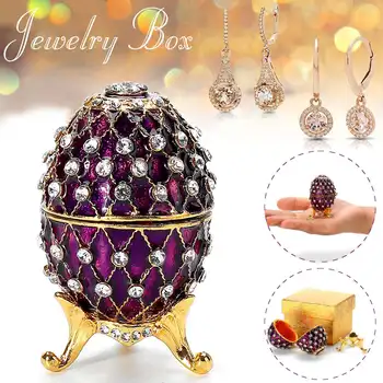 Eggs Trinket Jewelry Box Enamelled Hand-Painted Crystal Decorative Hinged Jewelry Storage Box Ring Holder For Women Gift Decor
Eggs Trinket Jewelry Box Enamelled Hand-Painted Crystal Decorative Hinged Jewelry Storage Box Ring Holder For Women Gift Decor