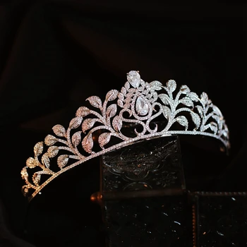 Parmalambe New Arrival Silver Zircon Glinting Leaves Hair Tiaras Bridal Headpieces Crown Wedding Hair Accessories coroa de noiva 
Parmalambe New Arrival Silver Zircon Glinting Leaves Hair Tiaras Bridal Headpieces Crown Wedding Hair Accessories coroa de noiva