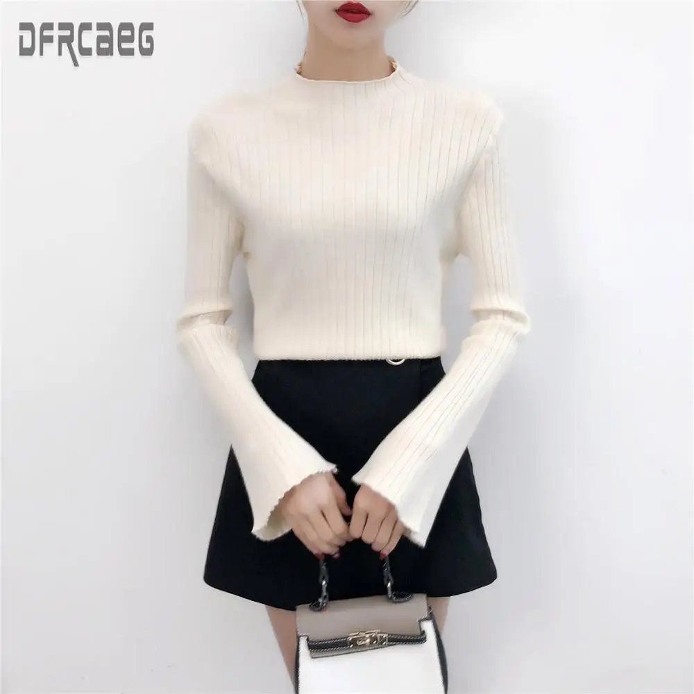 2019 New Autumn Pullovers Side Split Women Woolen Sweater Black Half Turtleneck Office Lady Wool Sweater Flare Sleeve Sweater
2019 New Autumn Pullovers Side Split Women Woolen Sweater Black Half Turtleneck Office Lady Wool Sweater Flare Sleeve Sweater