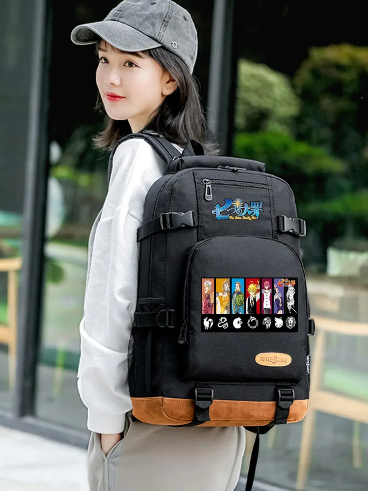 

New Anime The Seven Deadly Sins Backpack Schoolbag BookBags Women Bagpack Teenagers Canvas Men Laptop Travel Shoulder Bags