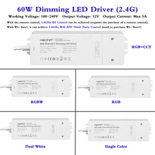 60W Single Color Dual White RGBW / RGB + CCT Dimming LED Driver Adapter Lighting Transformer Compatible 2.4G Wireless RF Control
60W Single Color Dual White RGBW / RGB + CCT Dimming LED Driver Adapter Lighting Transformer Compatible 2.4G Wireless RF Control