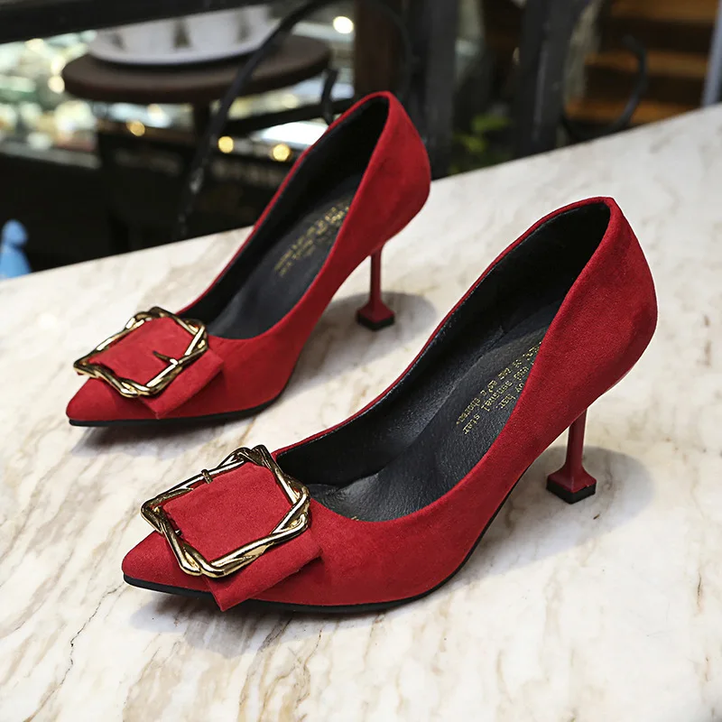 2018 Autumn New Style Versatile Korean-style Pointed-Toe Square Buckle Low-Cut GIRL'S High Heel Shoes Thin Heeled Suede Shoes WO
2018 Autumn New Style Versatile Korean-style Pointed-Toe Square Buckle Low-Cut GIRL'S High Heel Shoes Thin Heeled Suede Shoes WO