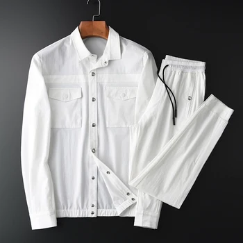 And Autumn Spring Sets (Jacket+pants) Luxury Magnet Bottons Two Pocket Mens Jackets Plus Size 4xl Elastic Waist Pant
And Autumn Spring Sets (Jacket+pants) Luxury Magnet Bottons Two Pocket Mens Jackets Plus Size 4xl Elastic Waist Pant
