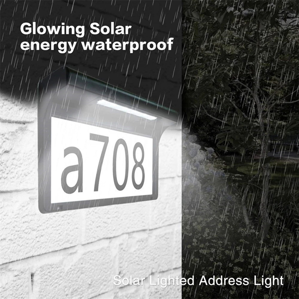 House Number Solar Light Outdoor Address Sign Light Hotel Home Door Address Plaque Lamp Waterproof Garden Door Decor Wall Lamp (7)