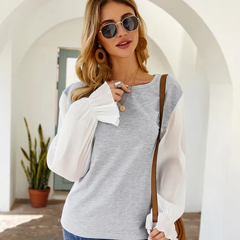 Ladies Casual Tops Women O-Neck Long Sleeve Spring Summer Knitted T Shirt Simple Korean Style Grey Tee Shirt Femme Camiseta
Ladies Casual Tops Women O-Neck Long Sleeve Spring Summer Knitted T Shirt Simple Korean Style Grey Tee Shirt Femme Camiseta