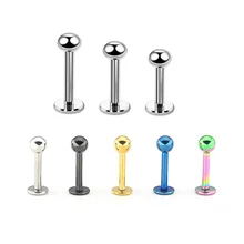 1 pièce acier chirurgical couleurs Labret Stud lèvre Piercing oreille Cartilage Tragus Helix anneau mode charmant bijoux(China)