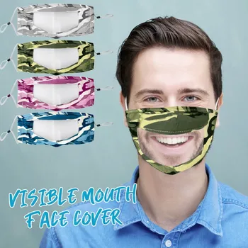 Face Maskes For Adult Print Face Mask With Clear Window Visible Expression For The Deaf And Hard Of Hearing Masque Mascarillas