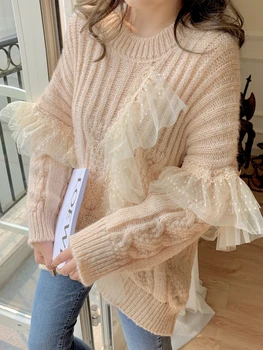 2020 New Spring Mesh Panel Sweater Women's Loose-Fit Lazy Wind Top Women's Pullover Sweater Oversize Sweaters Tops Girls Ladies
2020 New Spring Mesh Panel Sweater Women's Loose-Fit Lazy Wind Top Women's Pullover Sweater Oversize Sweaters Tops Girls Ladies