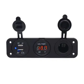 Hot Dual USB Car Motorcycle Cigarette Lighter Socket Car Charger LED Digital Display Digital Voltmeter 12V Electric Voltage Mete 
Hot Dual USB Car Motorcycle Cigarette Lighter Socket Car Charger LED Digital Display Digital Voltmeter 12V Electric Voltage Mete