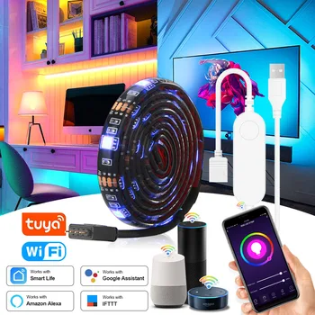 Tuya Wifi USB Led Light Strip 5050 RGB Color Changing Light Works With Alexa Google Home Wifi Voice Control For pc tv backlight
Tuya Wifi USB Led Light Strip 5050 RGB Color Changing Light Works With Alexa Google Home Wifi Voice Control For pc tv backlight