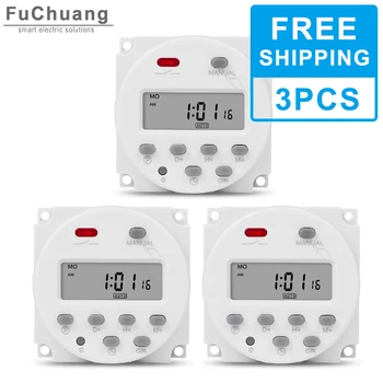 Free Shipping 3PCS Digital Programmable Time Switch control Timer relay CN101A 12VDC 24VDC 110VAC 220VAC with wires and Cover
Free Shipping 3PCS Digital Programmable Time Switch control Timer relay CN101A 12VDC 24VDC 110VAC 220VAC with wires and Cover