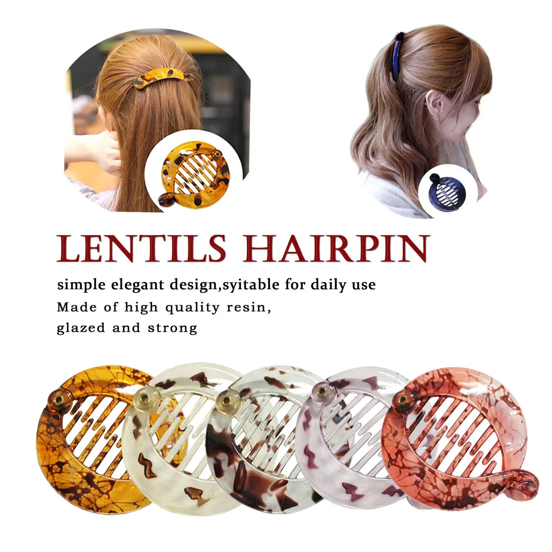 Exquisite Elegant Women Hair Accessory Beef Tendon Hairpins Lentil Clip Banana Clips Hair Accessories
Exquisite Elegant Women Hair Accessory Beef Tendon Hairpins Lentil Clip Banana Clips Hair Accessories