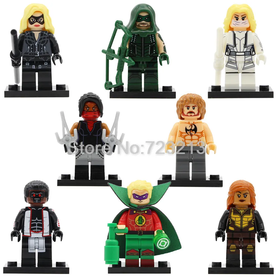 

Storm Hero Vixen Figure Arrow White Canary Iron Fist Elektra Mister Terrific Green Lantern Building Blocks Toys Legoing