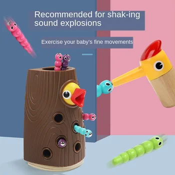Baby wooden educational toys 1-2-3 years old boy / woodpecker catching insects / girl's early learning cognitive game gift
Baby wooden educational toys 1-2-3 years old boy / woodpecker catching insects / girl's early learning cognitive game gift