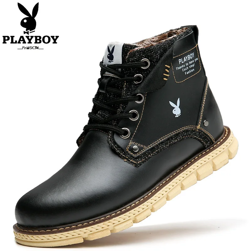 PLAYBOY Men Genuine Leather Ankle Boots 2018 New Style Winter plus Velvet MEN'S SHOES Warm Martin Boots Men's Boots Fashion
PLAYBOY Men Genuine Leather Ankle Boots 2018 New Style Winter plus Velvet MEN'S SHOES Warm Martin Boots Men's Boots Fashion