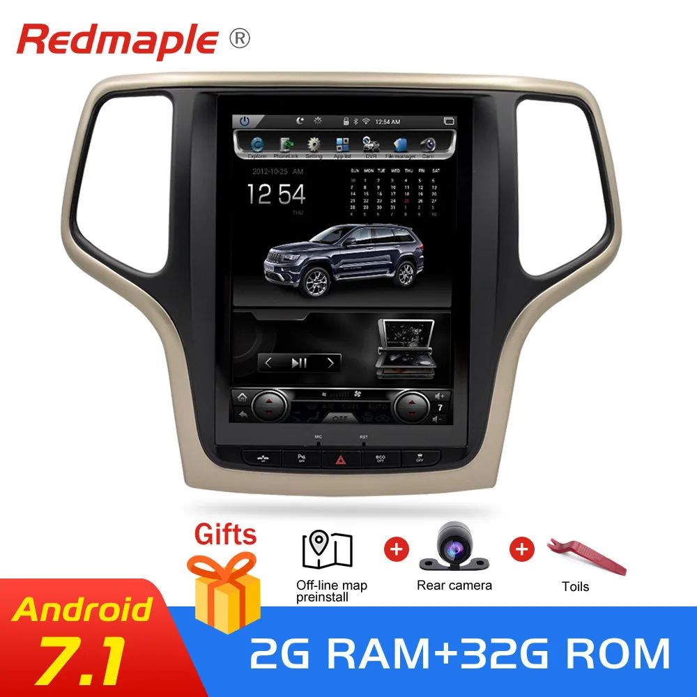 10 4 "вертикальный экран Android 7 1 Автомагнитола для Jeep Grand Cherokee 2013 2016 Авто аудио GPS