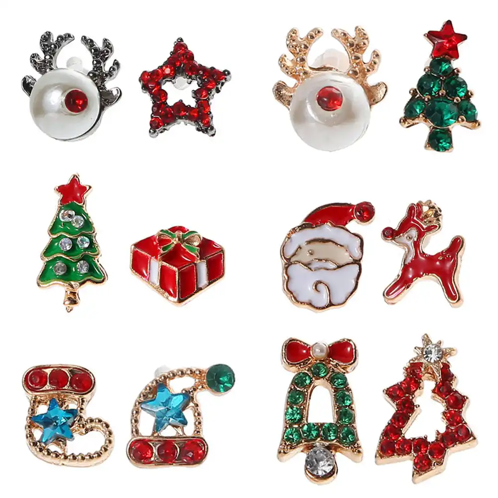 earrings santa snowman elk christmas tree earrings cute tree