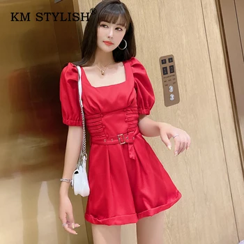 Summer Women Solid Square Collar Puff-sleeve Casual Jumpsuit Backless Sashes Bandage Fashion Rompers
Summer Women Solid Square Collar Puff-sleeve Casual Jumpsuit Backless Sashes Bandage Fashion Rompers