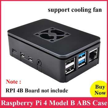 For Raspberry Pi 4B ABS Case Black Box Shell Enclosure support Cooling Fan for Raspberry Pi 4 Model B
For Raspberry Pi 4B ABS Case Black Box Shell Enclosure support Cooling Fan for Raspberry Pi 4 Model B