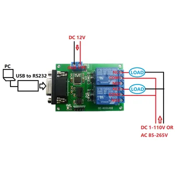 DC 12V 2 Channel DB9 Female/Male RS232 UART Remote Control Switch Board Serial port Relay Module
DC 12V 2 Channel DB9 Female/Male RS232 UART Remote Control Switch Board Serial port Relay Module