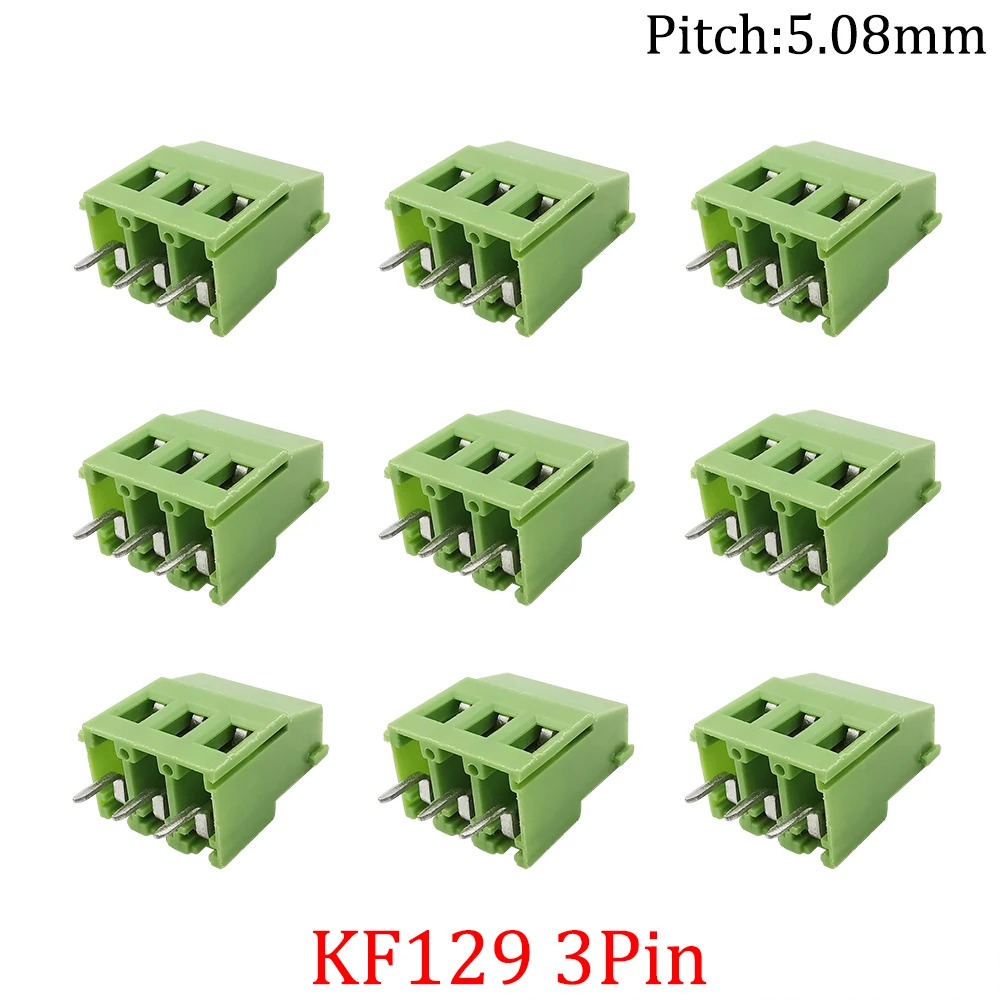 

10 шт. KF129 3-контактные клеммы для сращивания проводов 300 в 25 А KF129 шаг 5,08 мм 3P прямая игла PCB винтовой клеммный блок адаптер