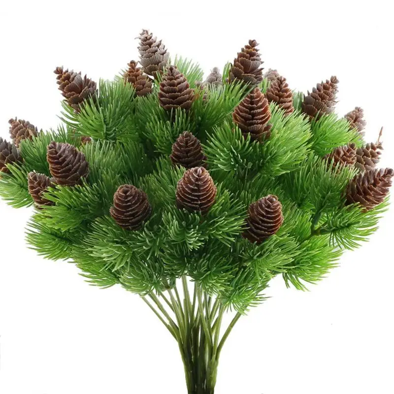 4PCS Fake Cedar Pine Branches with Artificial Pine Cones Plastic Shrubs Faux Greenery Bushes Bundles Table Centerpieces Arrangem 
4PCS Fake Cedar Pine Branches with Artificial Pine Cones Plastic Shrubs Faux Greenery Bushes Bundles Table Centerpieces Arrangem