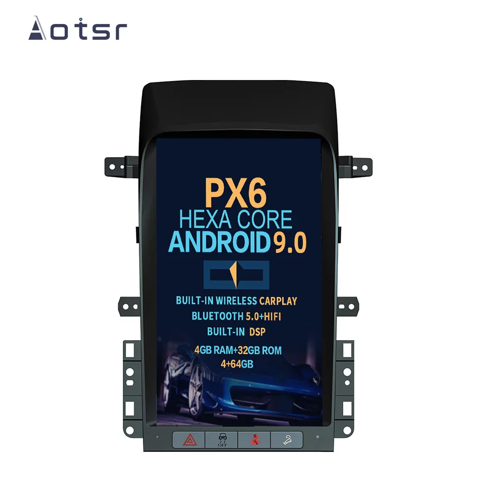 Автомобильный DVD плеер Aotsr Tesla 13 8 " Android 9 вертикальный экран GPS навигация для