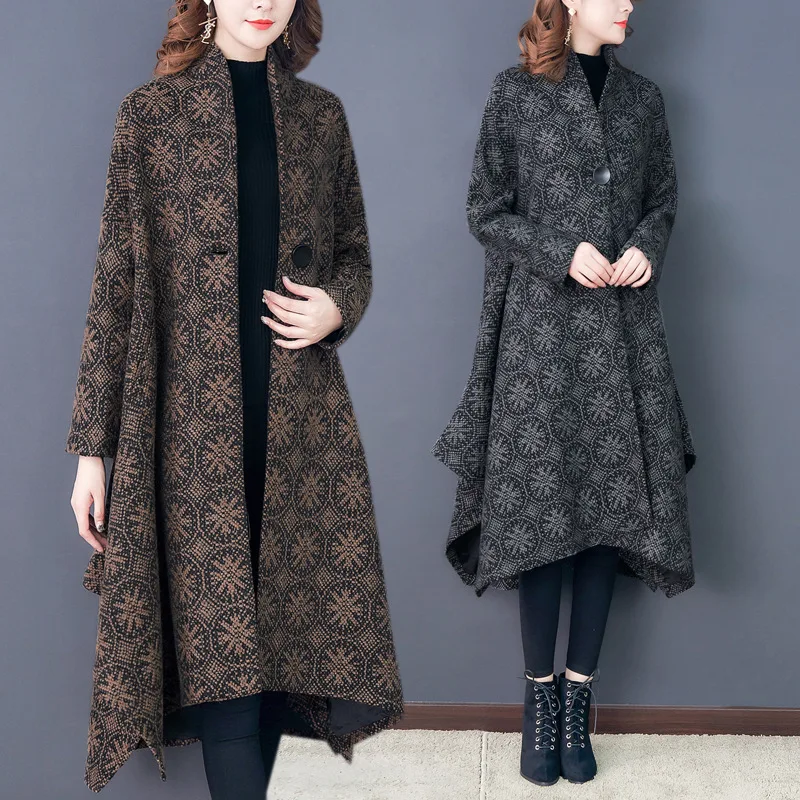 MORI Series Woolen Coat Women's Mid-length 2019 New Style Retro Loose And Plus-sized One-Button Cloak Coat Women's Autumn And Wi
MORI Series Woolen Coat Women's Mid-length 2019 New Style Retro Loose And Plus-sized One-Button Cloak Coat Women's Autumn And Wi