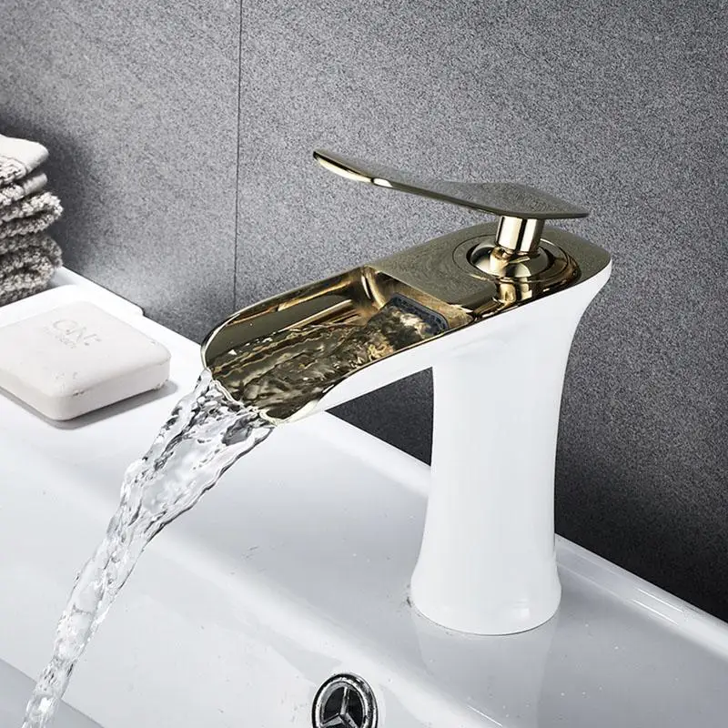 Free Shipping Basin Sink Faucet golden white chrome Single Handle Waterfall Bathroom Mixer Deck Mounted taps
Free Shipping Basin Sink Faucet golden white chrome Single Handle Waterfall Bathroom Mixer Deck Mounted taps