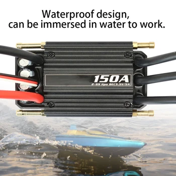 150A Durable Black Brushless ESC Universal Speed Controller Replacement Parts Waterproof Rc Boat Protection Function Easy Apply
150A Durable Black Brushless ESC Universal Speed Controller Replacement Parts Waterproof Rc Boat Protection Function Easy Apply