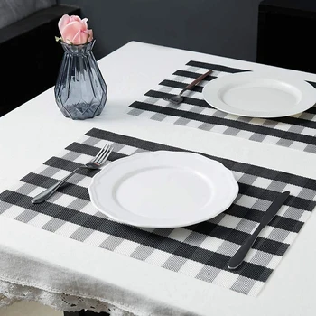 Table Mats,Placemat Set of 8 Non-Slip Washable Place Mats,Heat Resistant Kitchen Tablemats for Dining Table (Black and White)
Table Mats,Placemat Set of 8 Non-Slip Washable Place Mats,Heat Resistant Kitchen Tablemats for Dining Table (Black and White)