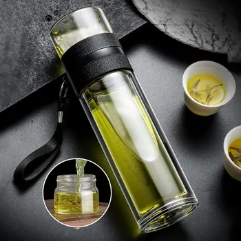 400ML Glass Water Bottles For Drink Tea With Infuser Double Glass Bottle for Water Separation Tea Cups Portable Outdoor #N 
400ML Glass Water Bottles For Drink Tea With Infuser Double Glass Bottle for Water Separation Tea Cups Portable Outdoor #N