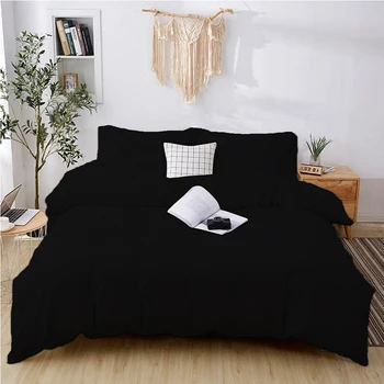 Solid color quilt cover pure black bedding set with pillowcases queen King sizes bed linens set duvet cover set new
Solid color quilt cover pure black bedding set with pillowcases queen King sizes bed linens set duvet cover set new