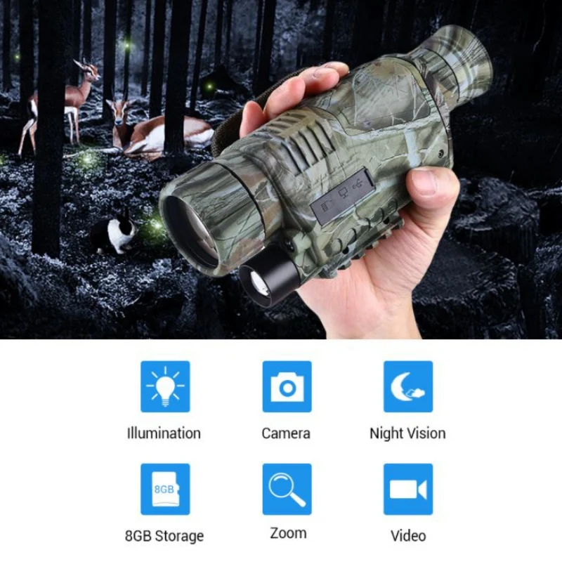 Infrared Digital Night Vision Monoculars Full Dark 5X40 400M Range Monocular Optics Telescope For Hunting Observe
Infrared Digital Night Vision Monoculars Full Dark 5X40 400M Range Monocular Optics Telescope For Hunting Observe