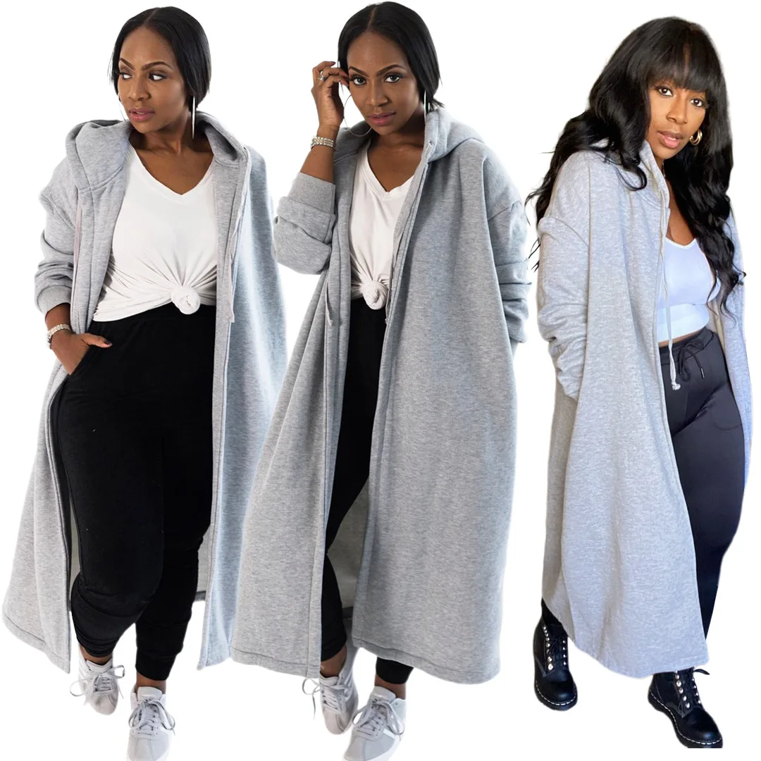 2022 Spring Casual Gray Long Hooded Coats for Women Loose Trench Coat Full Sleeves Fashion Sport Cardigans Clothing Streetwear
2022 Spring Casual Gray Long Hooded Coats for Women Loose Trench Coat Full Sleeves Fashion Sport Cardigans Clothing Streetwear