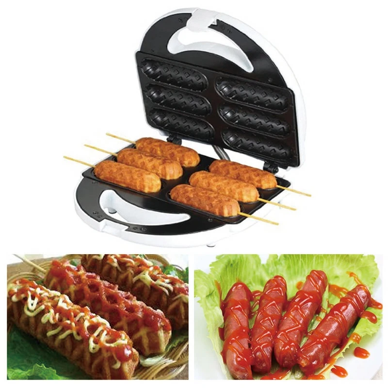 Plug-UE Sausage Machine Household Electric Sausage Grilling Machine Automatic Temperature Control Non-Stick Plate Family Health Grill Household Breakfast Machine 