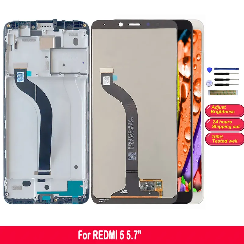 Original LCD for Xiaomi Redmi 5 LCD Display Screen Touch Digitizer Assembly for Xiaomi Redmi 5 Screen Replacement Parts Frame
Original LCD for Xiaomi Redmi 5 LCD Display Screen Touch Digitizer Assembly for Xiaomi Redmi 5 Screen Replacement Parts Frame