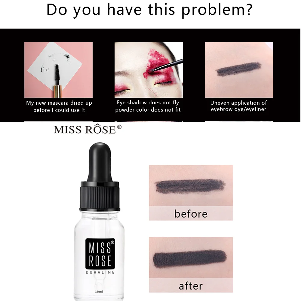 MISS ROSE 10ml Serum Dry makeup restore smooth cosmetics Dilution Blending dry Eyeliner eyebrow cream Eye Shadow recovery TSLM1
MISS ROSE 10ml Serum Dry makeup restore smooth cosmetics Dilution Blending dry Eyeliner eyebrow cream Eye Shadow recovery TSLM1